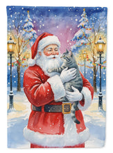 Load image into Gallery viewer, Gray Mackerel Tabby Cat with Santa Claus House Flag
