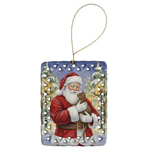 Load image into Gallery viewer, Havana Cat with Santa Claus Porcelain Ornament