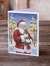 Load image into Gallery viewer, Havana Cat with Santa Claus Greeting Cards Pack of 8
