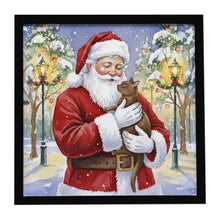 Load image into Gallery viewer, Havana Cat with Santa Claus Framed Metal Print
