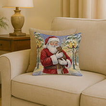 Load image into Gallery viewer, Havana Cat with Santa Claus Throw Pillow