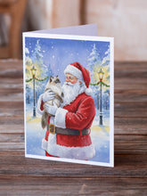 Load image into Gallery viewer, Himalayan Cat with Santa Claus Greeting Cards Pack of 8