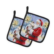 Load image into Gallery viewer, Himalayan Cat with Santa Claus Pair of Pot Holders