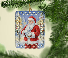 Load image into Gallery viewer, Khao Manee Cat with Santa Claus Porcelain Ornament