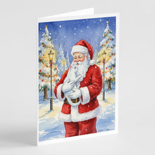 Load image into Gallery viewer, Khao Manee Cat with Santa Claus Greeting Cards Pack of 8