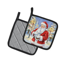 Load image into Gallery viewer, Khao Manee Cat with Santa Claus Pair of Pot Holders