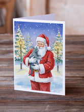 Load image into Gallery viewer, Korat Cat with Santa Claus Greeting Cards Pack of 8