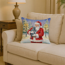Load image into Gallery viewer, Korat Cat with Santa Claus Throw Pillow
