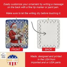 Load image into Gallery viewer, LaPerm Cat with Santa Claus Porcelain Ornament