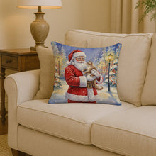 Load image into Gallery viewer, LaPerm Cat with Santa Claus Throw Pillow