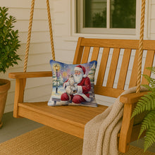 Load image into Gallery viewer, Lilac Point Cat with Santa Claus Throw Pillow