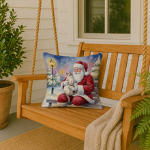 Load image into Gallery viewer, Lilac Point Cat with Santa Claus Throw Pillow