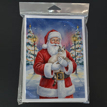 Load image into Gallery viewer, Lynx Point Cat with Santa Claus Greeting Cards Pack of 8