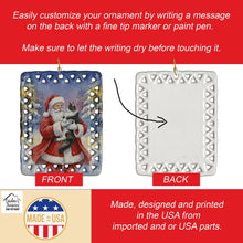 Load image into Gallery viewer, MaineCoon Black &amp; White Cat with Santa Claus Porcelain Ornament