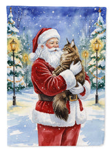 Load image into Gallery viewer, MaineCoon Brown Tabby Cat with Santa Claus House Flag