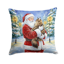 Load image into Gallery viewer, MaineCoon Brown Tabby Cat with Santa Claus Throw Pillow