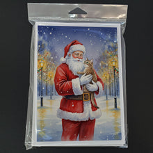 Load image into Gallery viewer, Malayan Cat with Santa Claus Greeting Cards Pack of 8
