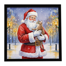 Load image into Gallery viewer, Malayan Cat with Santa Claus Framed Metal Print