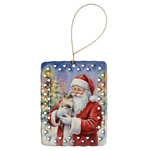 Load image into Gallery viewer, Mekong Bobtail Cat with Santa Claus Porcelain Ornament