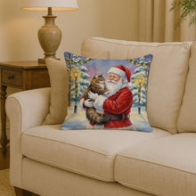 Load image into Gallery viewer, Norwegian Forest Cat Brown Tabby with Santa Claus Throw Pillow