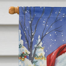 Load image into Gallery viewer, Norwegian Forest Cat Gray and White with Santa Claus House Flag