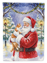 Load image into Gallery viewer, Orange and White Cat with Santa Claus Garden Flag