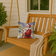 Load image into Gallery viewer, Orange and White Cat with Santa Claus Throw Pillow