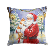 Load image into Gallery viewer, Orange and White Cat with Santa Claus Throw Pillow