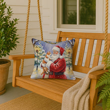 Load image into Gallery viewer, Orange and White Cat with Santa Claus Throw Pillow