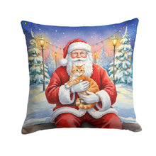 Load image into Gallery viewer, Orange Mackerel Tabby Cat with Santa Claus Throw Pillow
