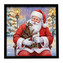 Load image into Gallery viewer, Oriental Shorthair Cat with Santa Claus Framed Metal Print