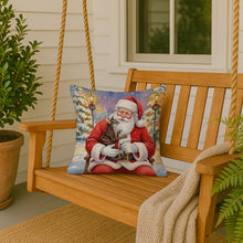 Load image into Gallery viewer, Oriental Shorthair Cat with Santa Claus Throw Pillow