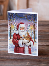 Load image into Gallery viewer, Patched Tabby Cat with Santa Claus Greeting Cards Pack of 8