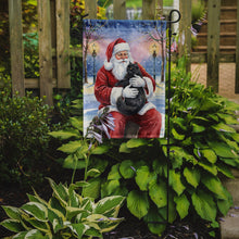 Load image into Gallery viewer, Persian Black Cat with Santa Claus Garden Flag