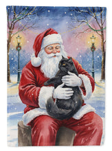 Load image into Gallery viewer, Persian Black Cat with Santa Claus Garden Flag