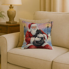 Load image into Gallery viewer, Persian Black Cat with Santa Claus Throw Pillow