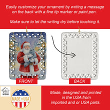 Load image into Gallery viewer, Persian Blue Cat with Santa Claus Porcelain Ornament