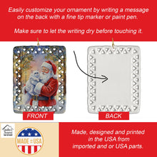 Load image into Gallery viewer, Persian White Cat with Santa Claus Porcelain Ornament