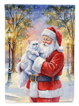 Load image into Gallery viewer, Persian White Cat with Santa Claus Garden Flag