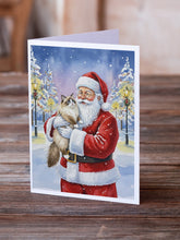 Load image into Gallery viewer, Ragdoll Bicolor Cat with Santa Claus Greeting Cards Pack of 8