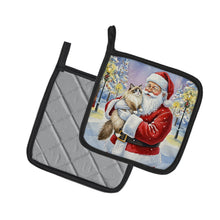 Load image into Gallery viewer, Ragdoll Bicolor Cat with Santa Claus Pair of Pot Holders