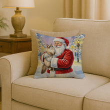 Load image into Gallery viewer, Ragdoll Bicolor Cat with Santa Claus Throw Pillow