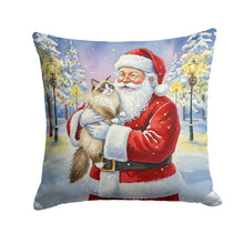Load image into Gallery viewer, Ragdoll Bicolor Cat with Santa Claus Throw Pillow