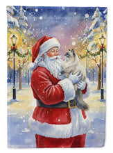 Load image into Gallery viewer, Ragdoll Blue Point Cat with Santa Claus House Flag