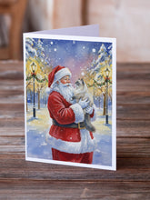 Load image into Gallery viewer, Ragdoll Blue Point Cat with Santa Claus Greeting Cards Pack of 8