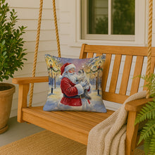 Load image into Gallery viewer, Ragdoll Blue Point Cat with Santa Claus Throw Pillow