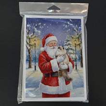 Load image into Gallery viewer, Ragdoll Cat with Santa Claus Greeting Cards Pack of 8