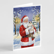 Load image into Gallery viewer, Ragdoll Cat with Santa Claus Greeting Cards Pack of 8