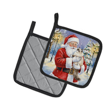 Load image into Gallery viewer, Ragdoll Cat with Santa Claus Pair of Pot Holders