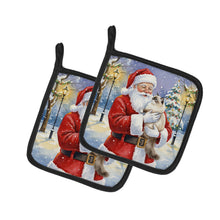 Load image into Gallery viewer, Ragdoll Cat with Santa Claus Pair of Pot Holders